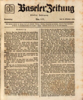 Basler Zeitung Donnerstag 22. Oktober 1835