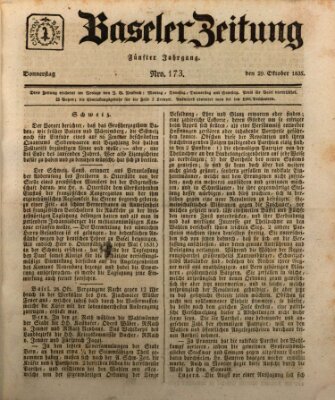Basler Zeitung Donnerstag 29. Oktober 1835
