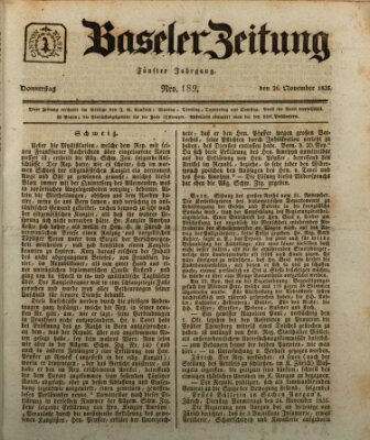 Basler Zeitung Donnerstag 26. November 1835