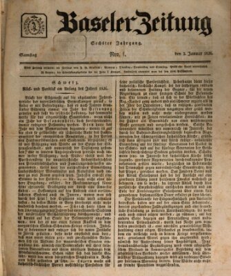 Basler Zeitung Samstag 2. Januar 1836
