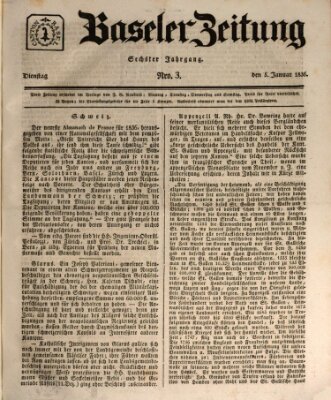 Basler Zeitung Dienstag 5. Januar 1836