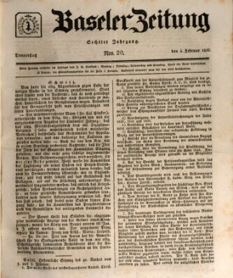 Basler Zeitung Donnerstag 4. Februar 1836