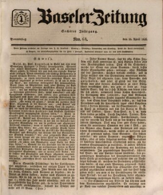 Basler Zeitung Donnerstag 28. April 1836