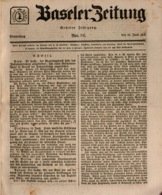 Basler Zeitung Donnerstag 16. Juni 1836
