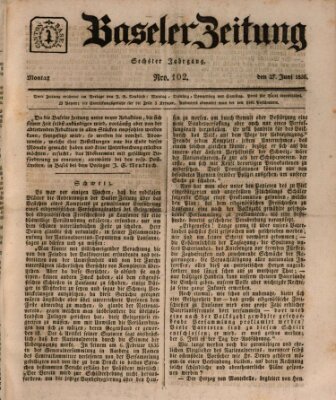 Basler Zeitung Montag 27. Juni 1836