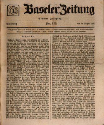 Basler Zeitung Donnerstag 11. August 1836