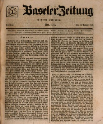 Basler Zeitung Samstag 13. August 1836