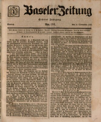 Basler Zeitung Montag 21. November 1836