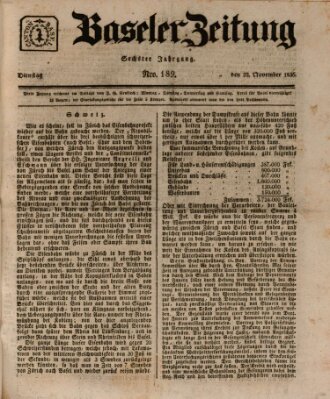 Basler Zeitung Dienstag 22. November 1836
