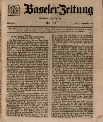 Basler Zeitung Samstag 3. Dezember 1836