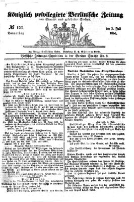 Königlich privilegirte Berlinische Zeitung von Staats- und gelehrten Sachen (Berlinische privilegirte Zeitung) Donnerstag 5. Juli 1866