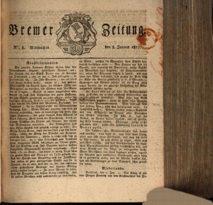 Bremer Zeitung Mittwoch 8. Januar 1817