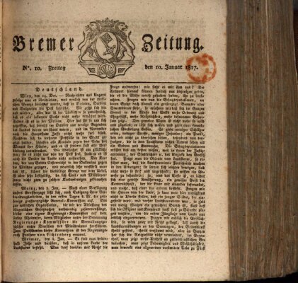 Bremer Zeitung Freitag 10. Januar 1817