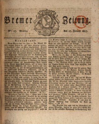 Bremer Zeitung Montag 27. Januar 1817