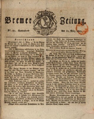 Bremer Zeitung Samstag 22. März 1817