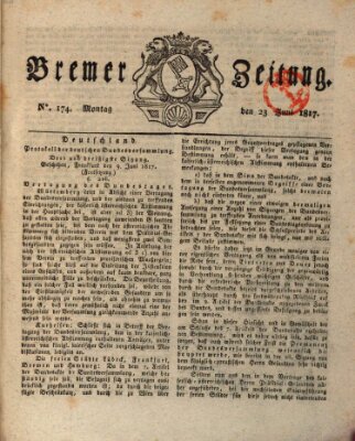 Bremer Zeitung Montag 23. Juni 1817