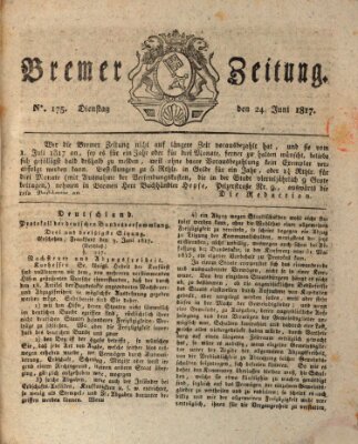 Bremer Zeitung Dienstag 24. Juni 1817
