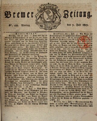 Bremer Zeitung Montag 7. Juli 1817