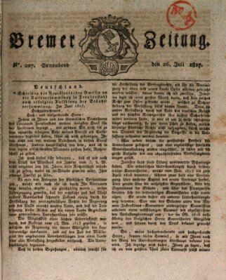 Bremer Zeitung Samstag 26. Juli 1817