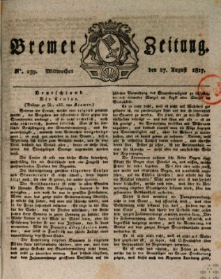 Bremer Zeitung Mittwoch 27. August 1817