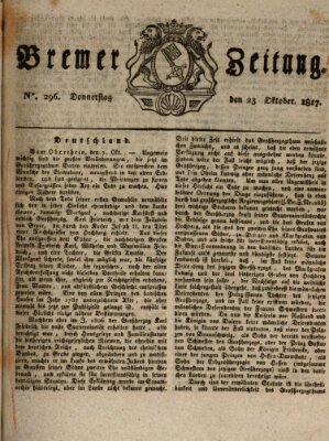 Bremer Zeitung Donnerstag 23. Oktober 1817