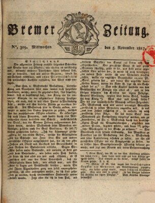 Bremer Zeitung Mittwoch 5. November 1817