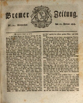 Bremer Zeitung Mittwoch 21. Januar 1818