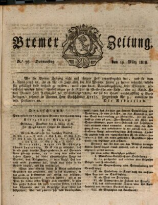 Bremer Zeitung Donnerstag 19. März 1818
