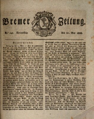 Bremer Zeitung Donnerstag 21. Mai 1818