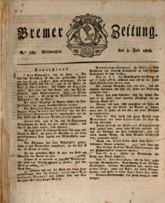 Bremer Zeitung Mittwoch 8. Juli 1818