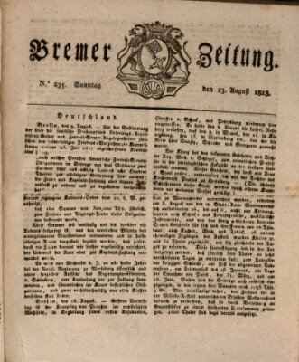 Bremer Zeitung Sonntag 23. August 1818