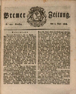 Bremer Zeitung Dienstag 8. September 1818