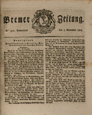 Bremer Zeitung Samstag 7. November 1818