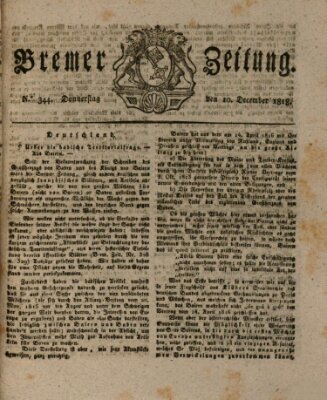 Bremer Zeitung Donnerstag 10. Dezember 1818