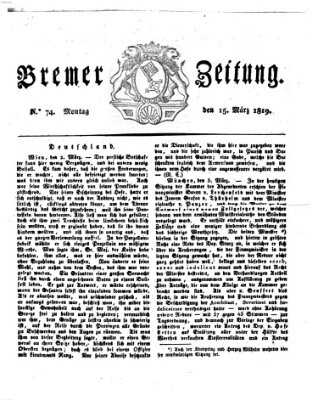 Bremer Zeitung Montag 15. März 1819