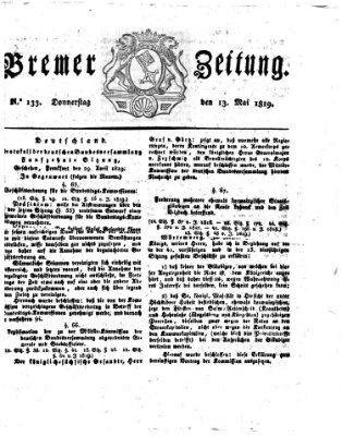 Bremer Zeitung Donnerstag 13. Mai 1819