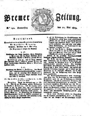 Bremer Zeitung Donnerstag 20. Mai 1819