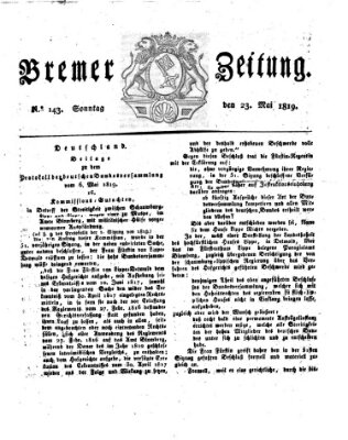 Bremer Zeitung Sonntag 23. Mai 1819