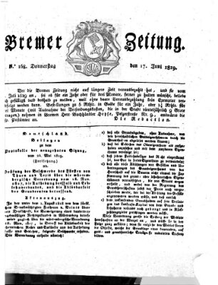 Bremer Zeitung Donnerstag 17. Juni 1819