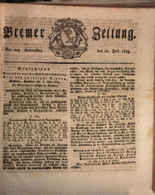 Bremer Zeitung Donnerstag 22. Juli 1819