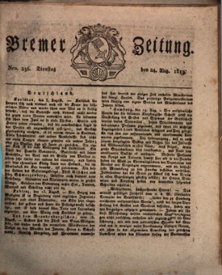 Bremer Zeitung Dienstag 24. August 1819
