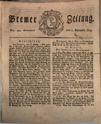 Bremer Zeitung Samstag 11. September 1819