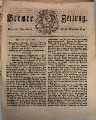 Bremer Zeitung Samstag 18. September 1819
