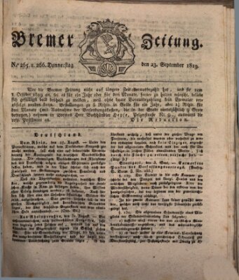 Bremer Zeitung Donnerstag 23. September 1819