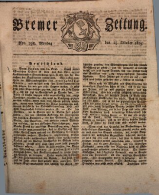 Bremer Zeitung Montag 25. Oktober 1819