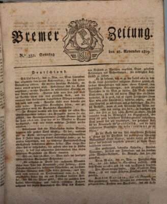 Bremer Zeitung Sonntag 28. November 1819