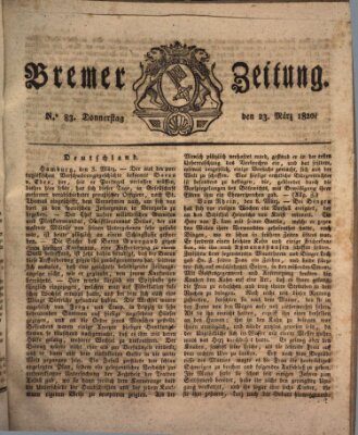 Bremer Zeitung Donnerstag 23. März 1820
