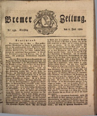 Bremer Zeitung Dienstag 6. Juni 1820