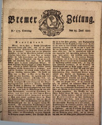 Bremer Zeitung Sonntag 25. Juni 1820