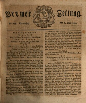 Bremer Zeitung Donnerstag 6. Juli 1820